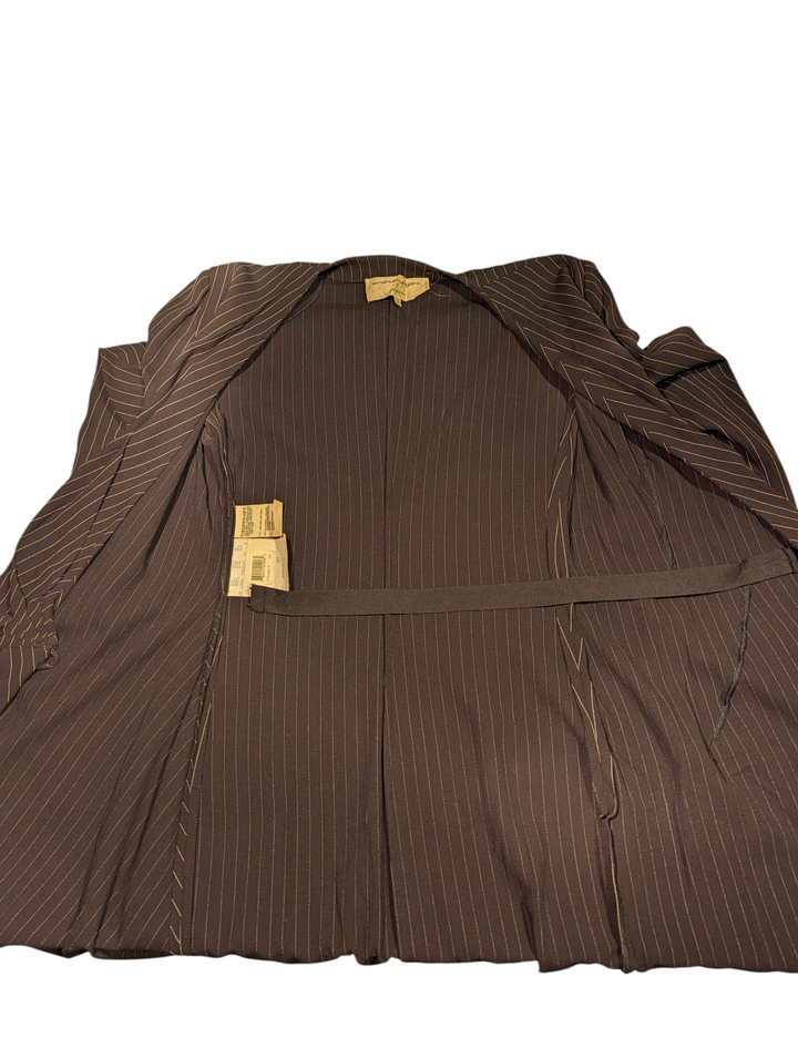 Emanuel Ungaro Parallèle Pinstripe Wool Wrap Dress