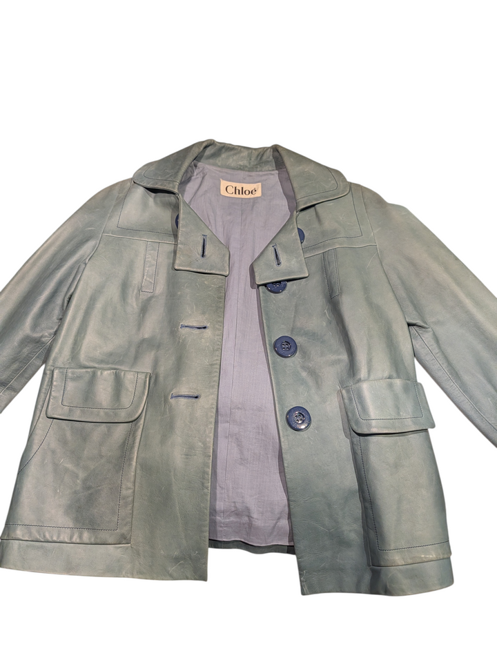 Vintage Chloé leather jacket interior label made in France size 42