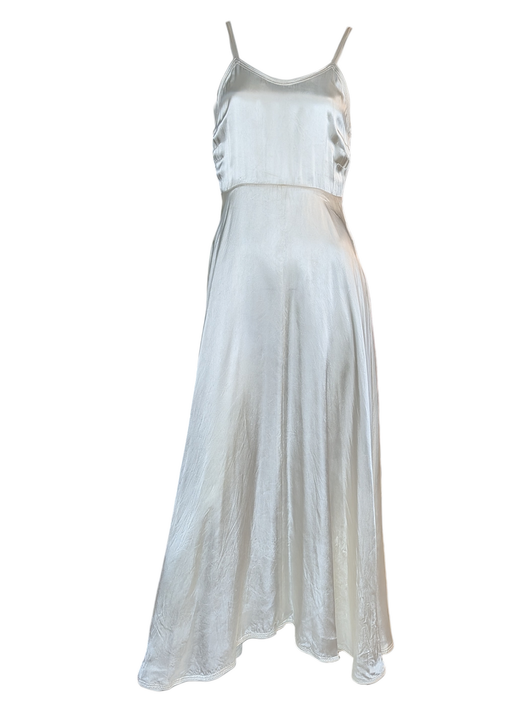 1930s Bias-Cut Ivory Silk Slip Dress with Straps
