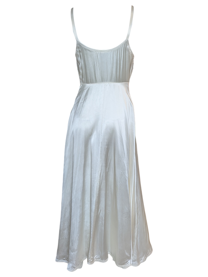 1930s Bias-Cut Ivory Silk Slip Dress with Straps
