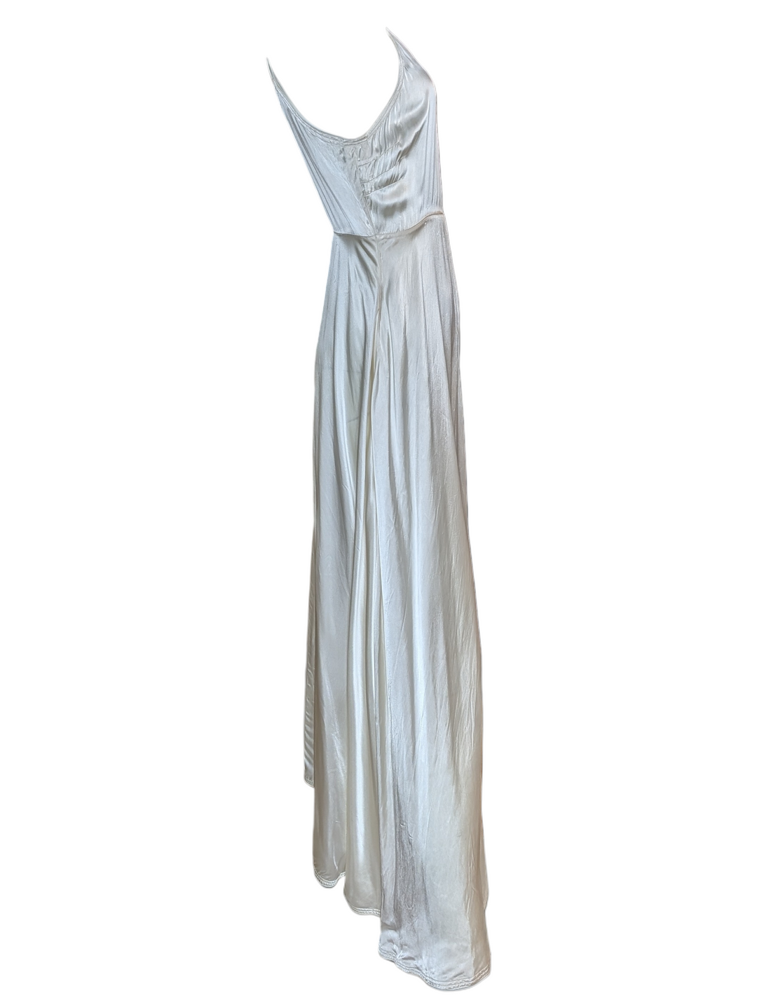 1930s Bias-Cut Ivory Silk Slip Dress with Straps