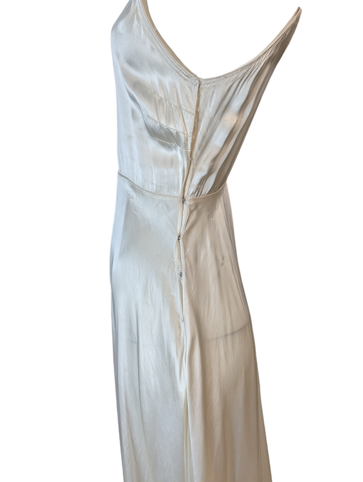 1930s Bias-Cut Ivory Silk Slip Dress with Straps