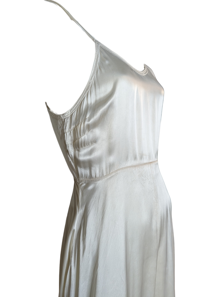 1930s Bias-Cut Ivory Silk Slip Dress with Straps