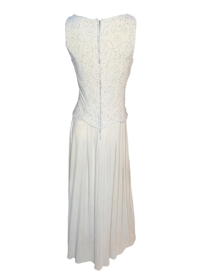 1970s Rhinestone Sheath Wedding Gown