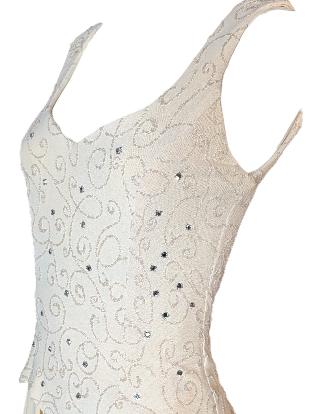 1970s Rhinestone Sheath Wedding Gown