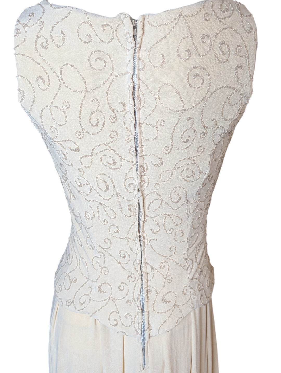 1970s Rhinestone Sheath Wedding Gown