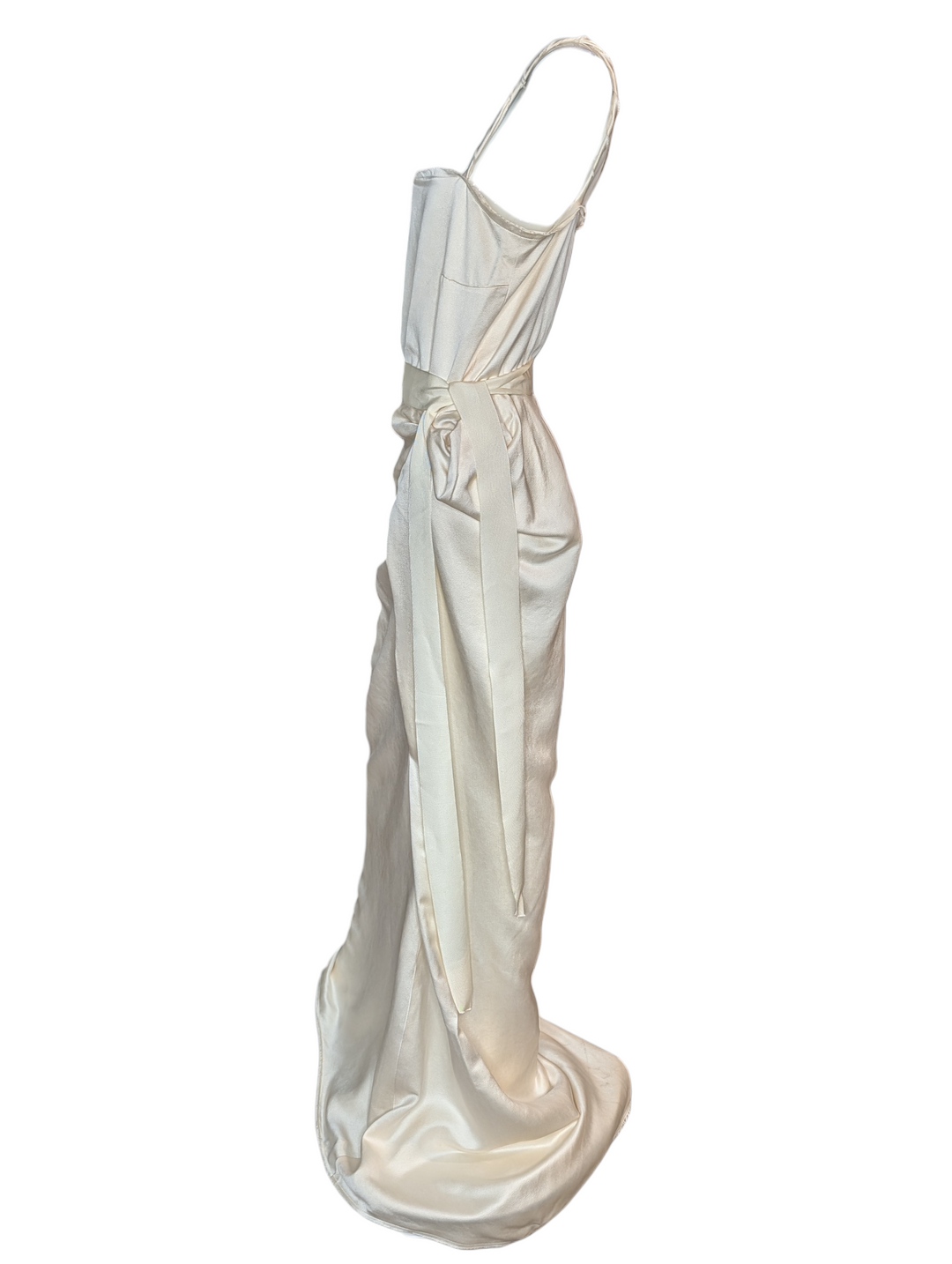 Early 2000s Lanvin Paris Ivory Silk Satin Bridal Gown by Alber Elbaz