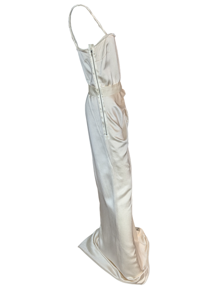 Early 2000s Lanvin Paris Ivory Silk Satin Bridal Gown by Alber Elbaz