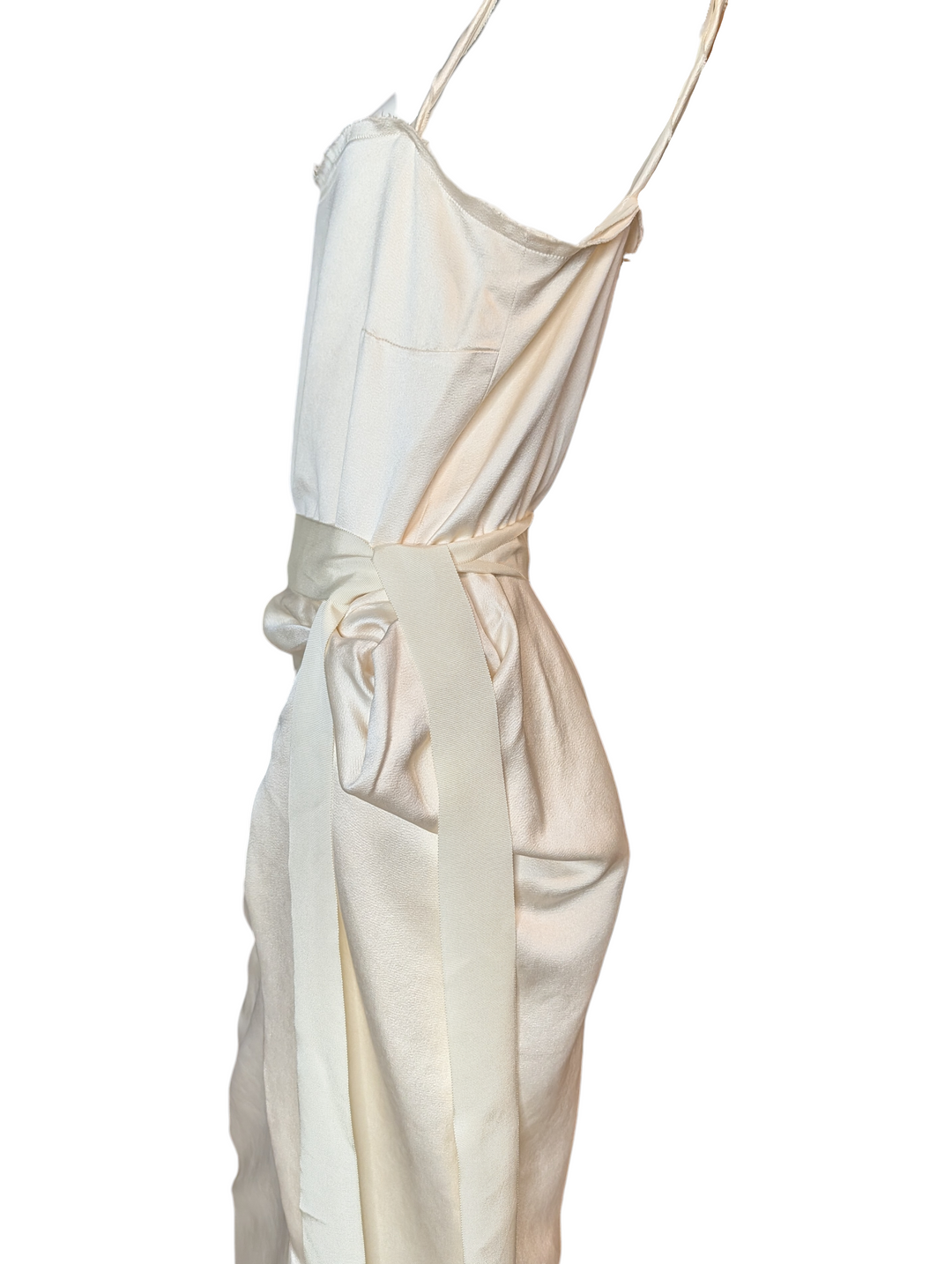 Early 2000s Lanvin Paris Ivory Silk Satin Bridal Gown by Alber Elbaz