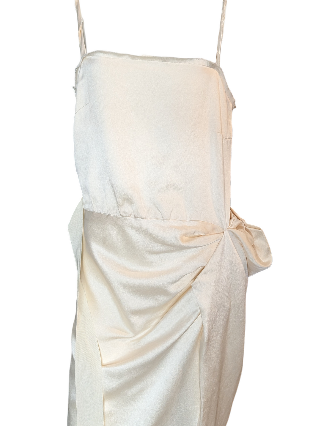 Early 2000s Lanvin Paris Ivory Silk Satin Bridal Gown by Alber Elbaz