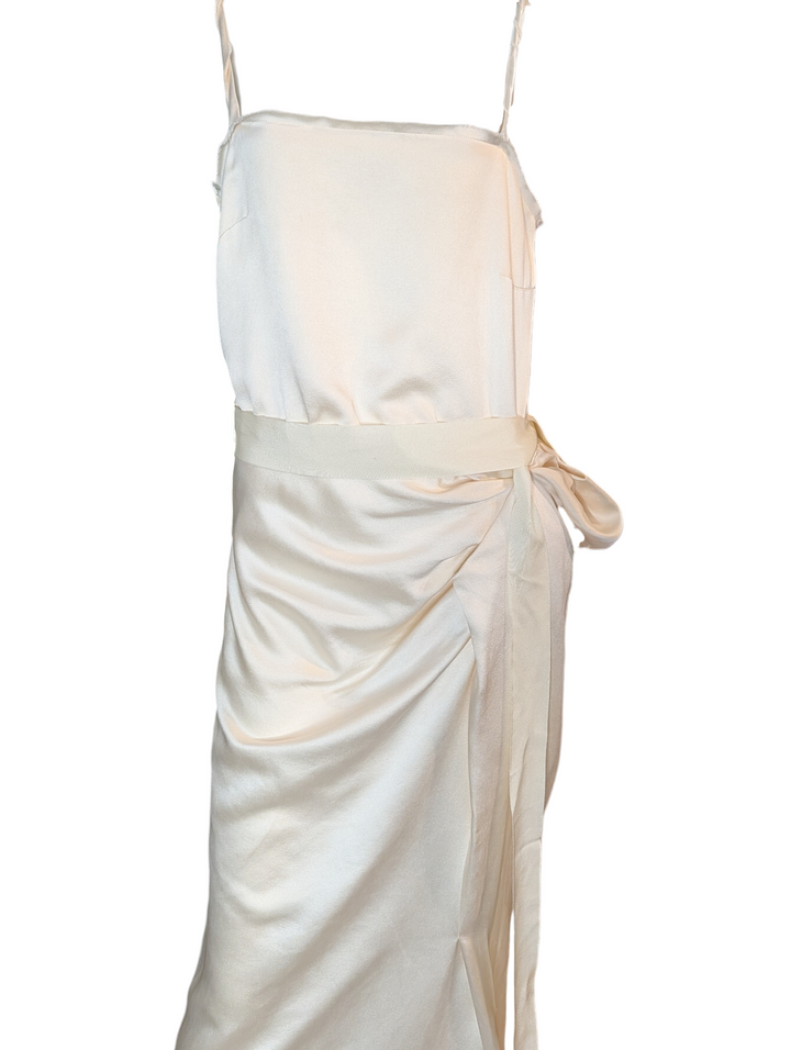 Early 2000s Lanvin Paris Ivory Silk Satin Bridal Gown by Alber Elbaz