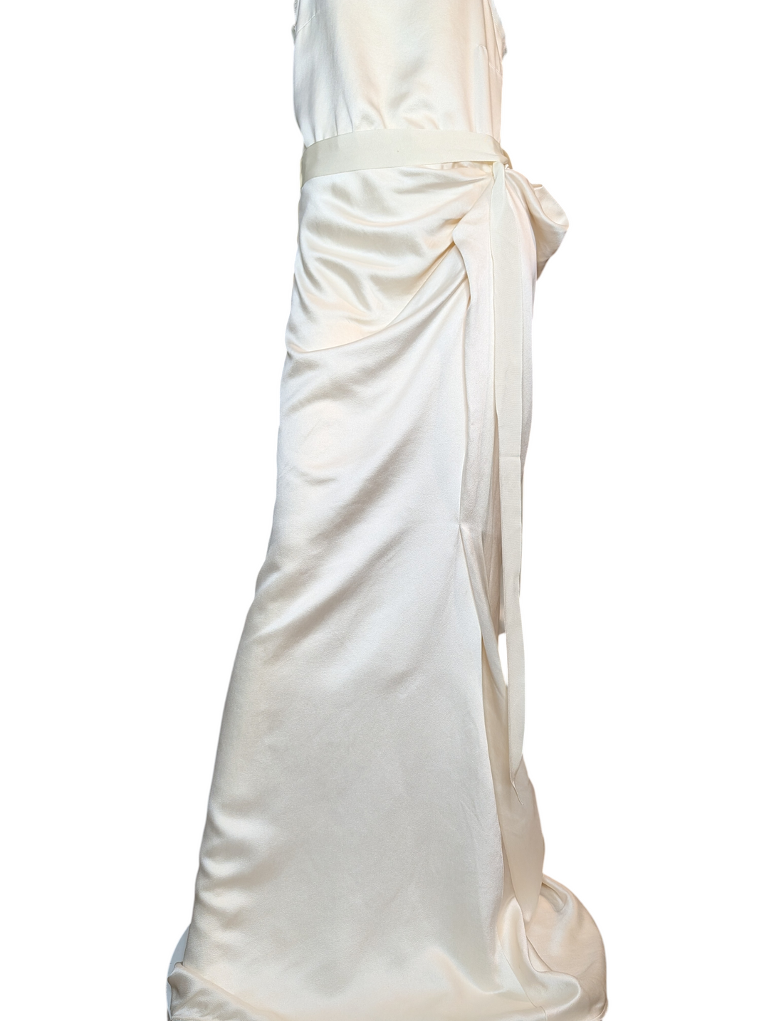 Early 2000s Lanvin Paris Ivory Silk Satin Bridal Gown by Alber Elbaz