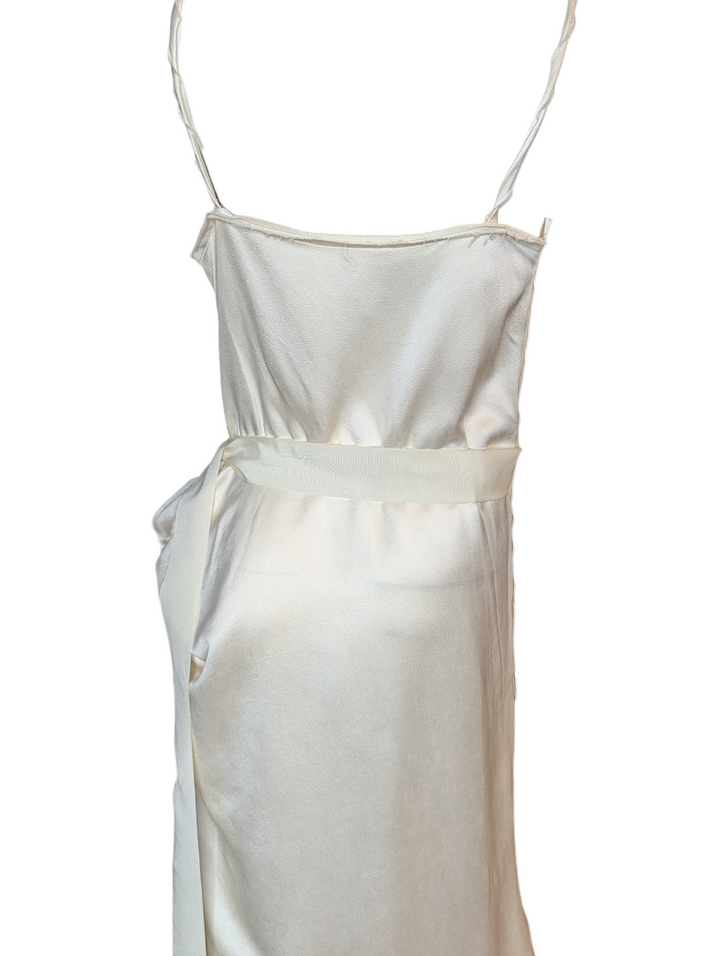 Early 2000s Lanvin Paris Ivory Silk Satin Bridal Gown by Alber Elbaz