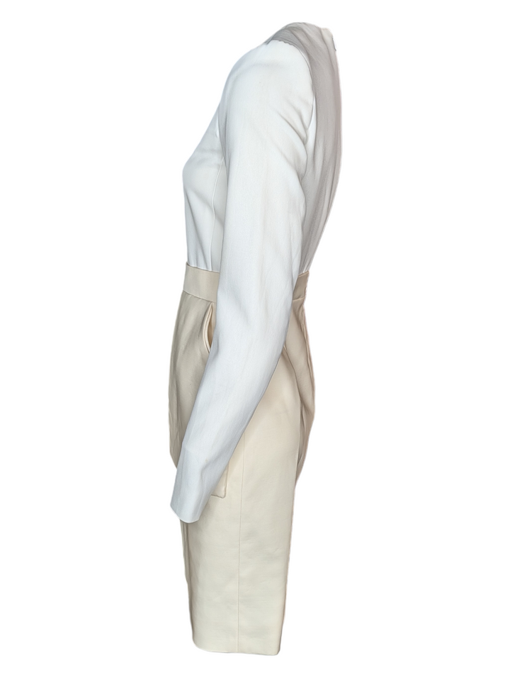 Phoebe Philo Céline Ivory Cream Minimalist Shift Dress, c. 2010s