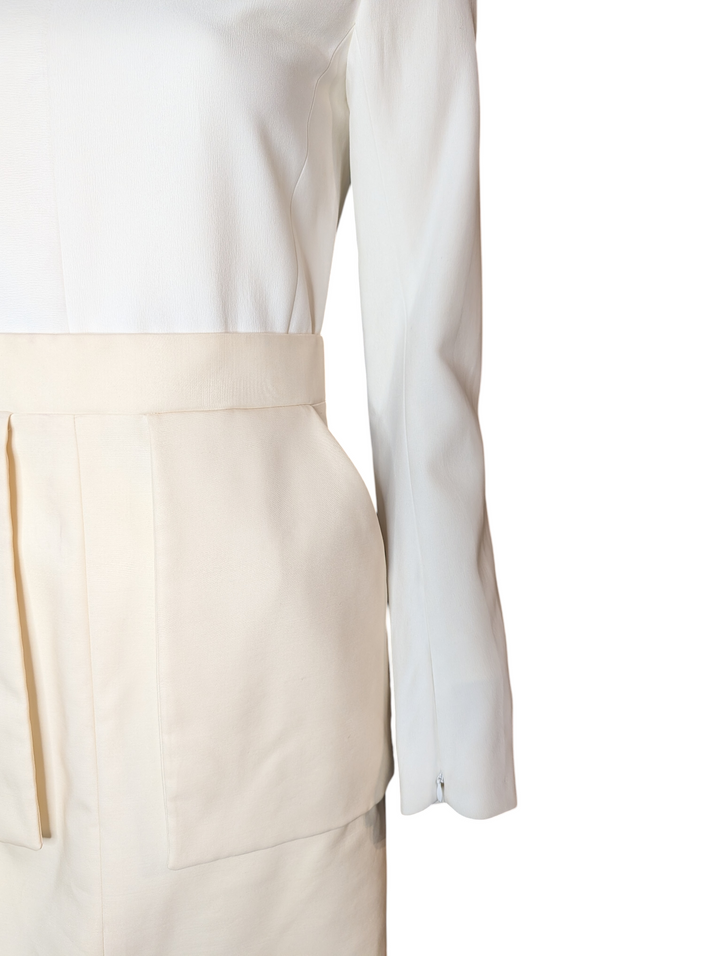Phoebe Philo Céline Ivory Cream Minimalist Shift Dress, c. 2010s