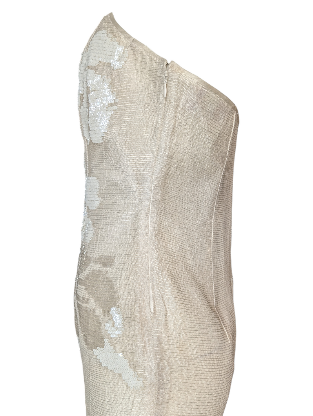 Laura Biagiotti White Sequined Strapless Dress