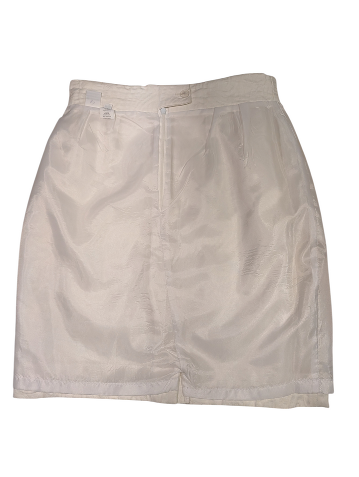 1990s Christian Dior Ivory Textured Jacquard Skirt Suit