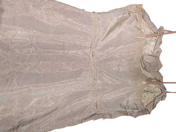 1960s Handmade Lace Cocktail Dress with Velvet Straps