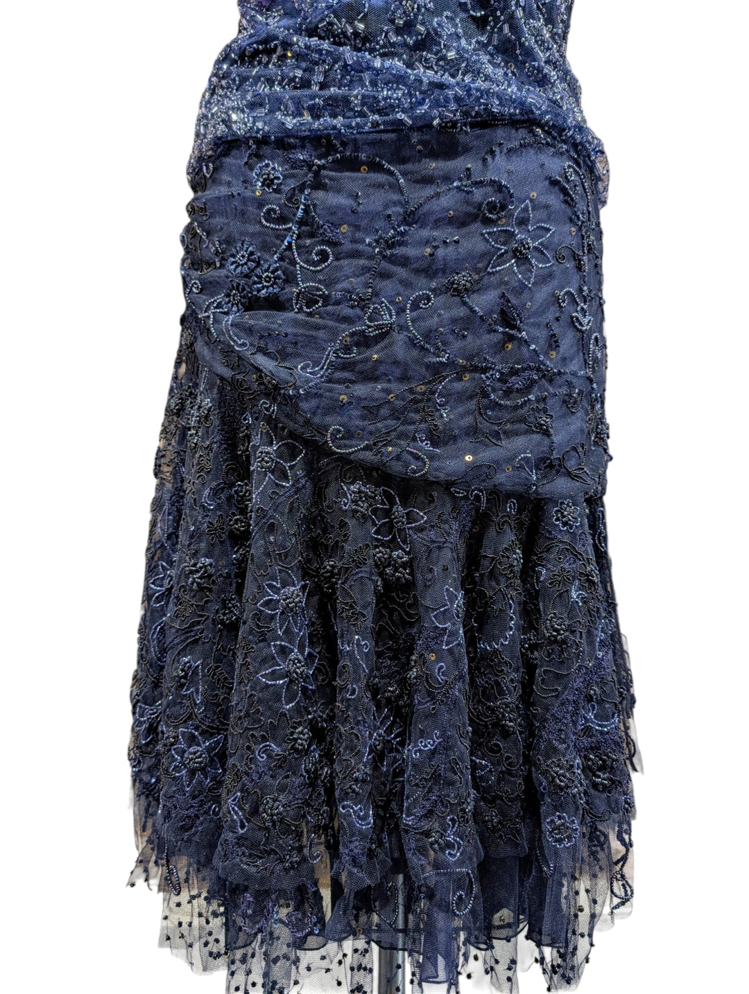 2010 Ralph Lauren Collection Indigo Hand-Beaded Net Two-Piece