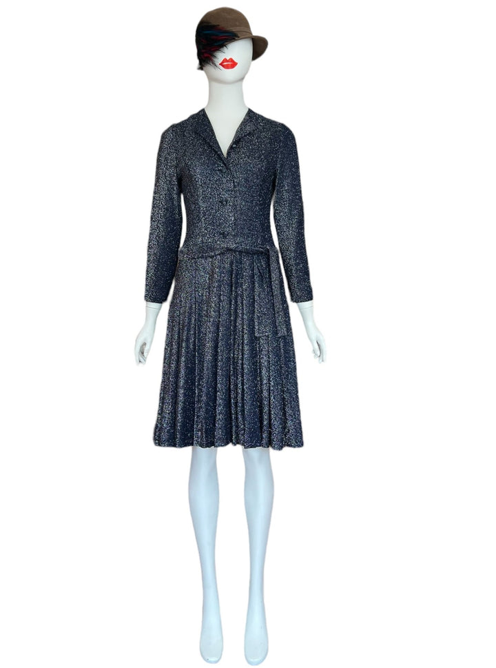 Geoffrey Beene Boutique Vintage Midnight Blue Sparkle Cocktail Dress