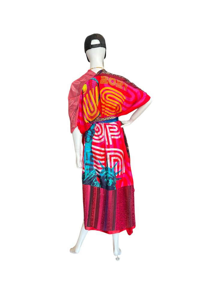 one of a kind scarf silk cotton wrap dress joys of another time