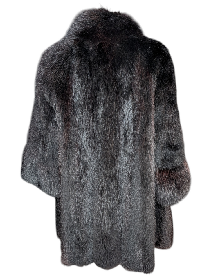 Vintage Black Fox Fur Coat