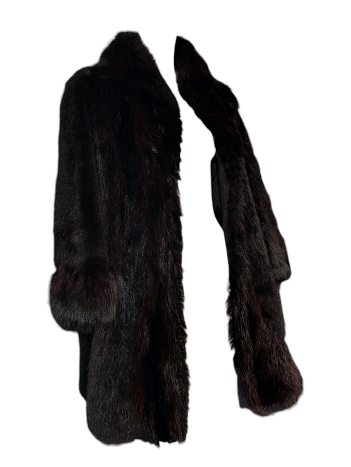 Vintage Black Fox Fur Coat