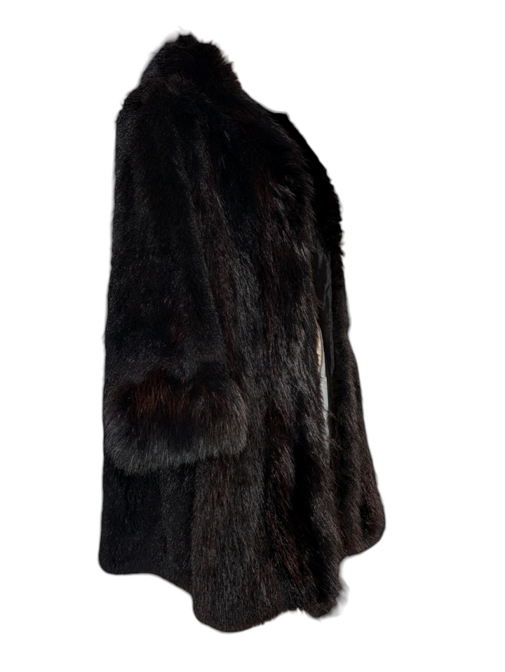 Vintage Black Fox Fur Coat