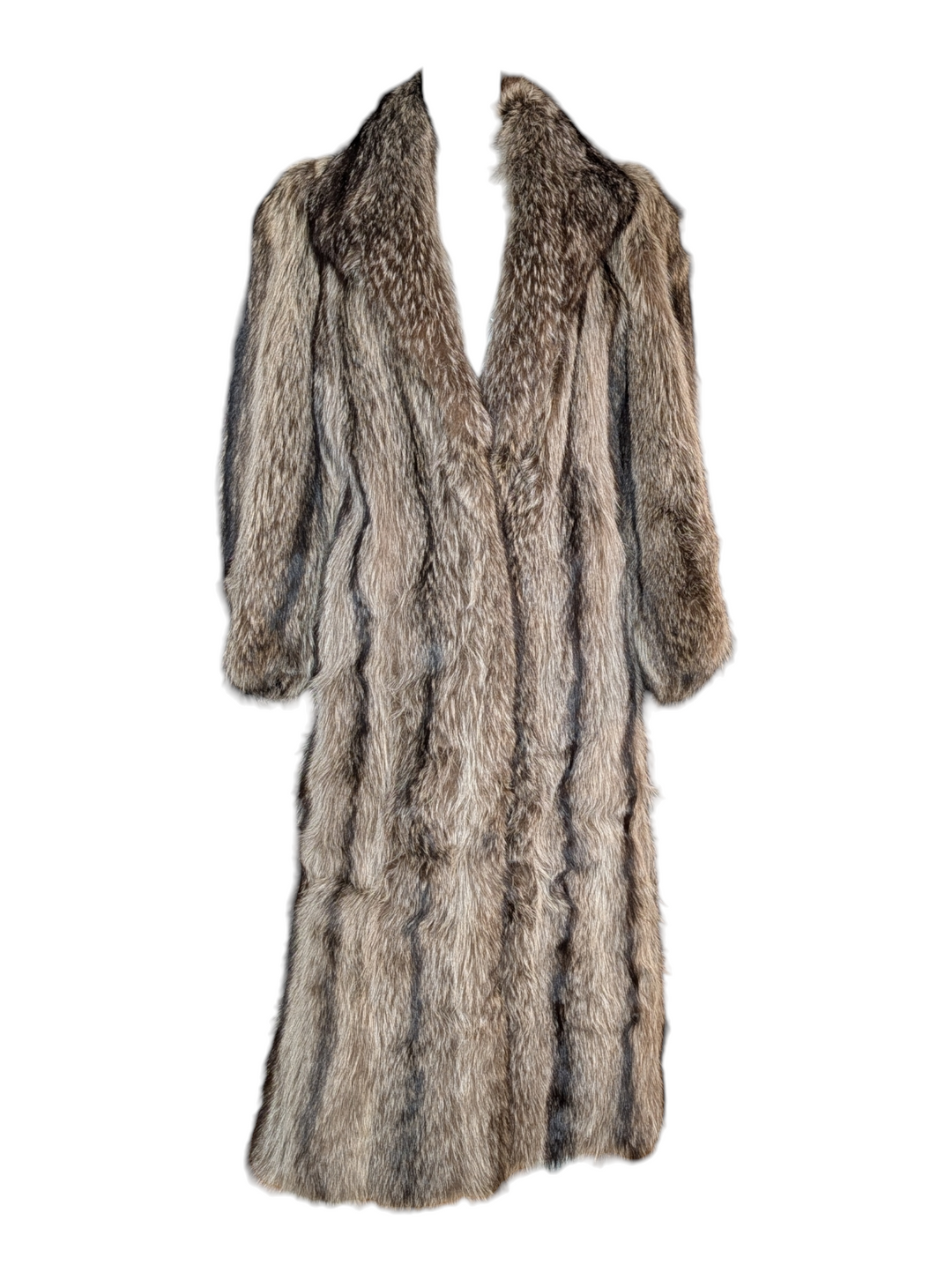 Vintage Full-Length Tanuki Fur Coat