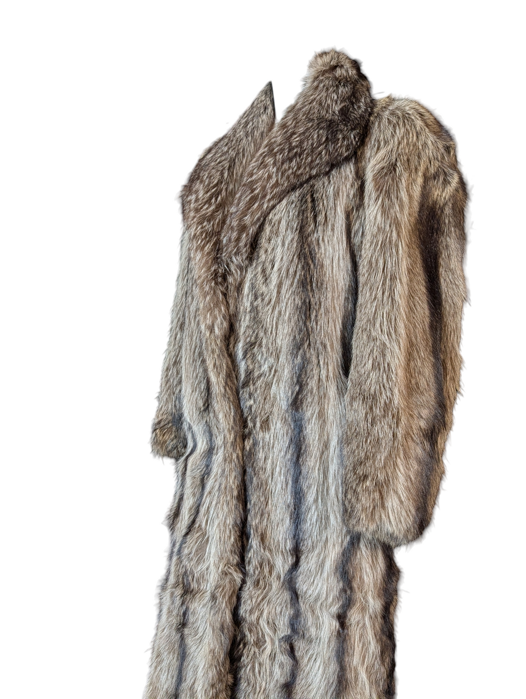 Vintage Full-Length Tanuki Fur Coat