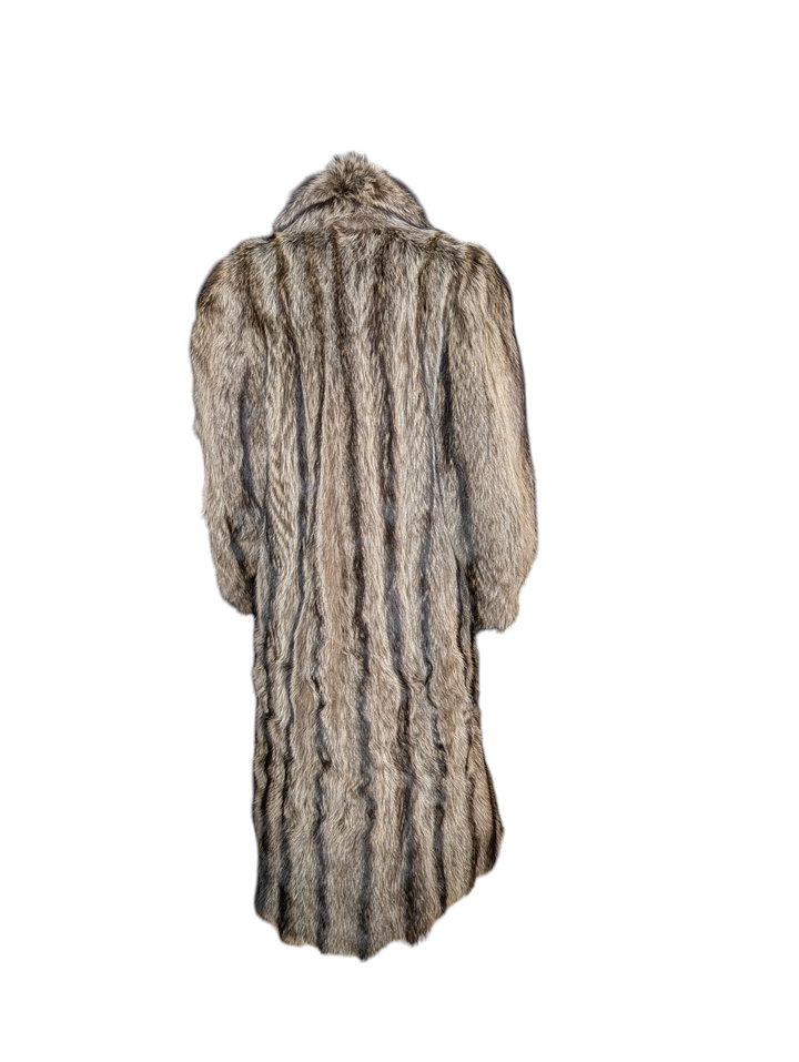 Vintage Full-Length Tanuki Fur Coat