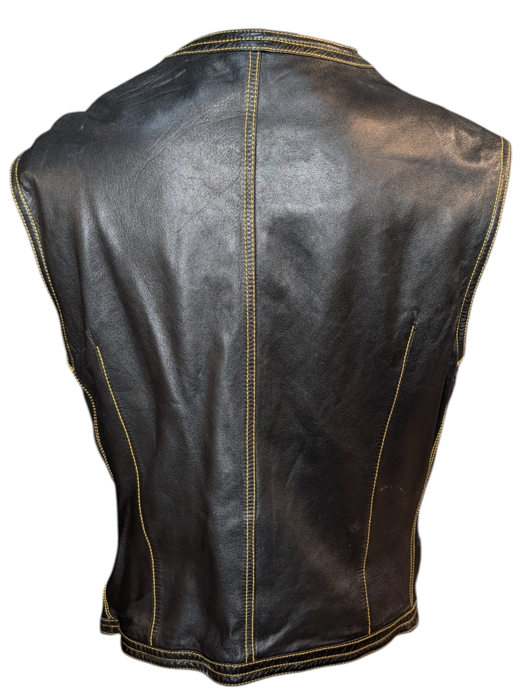 Gianni Versace 1992 Collection Rare Black Leather with Yellow Stitching and Medusa Hardware