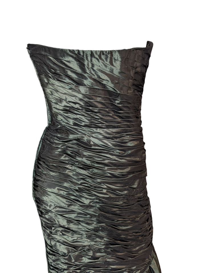 Emanuel Ungaro Dark Green Ruched Mermaid Gown