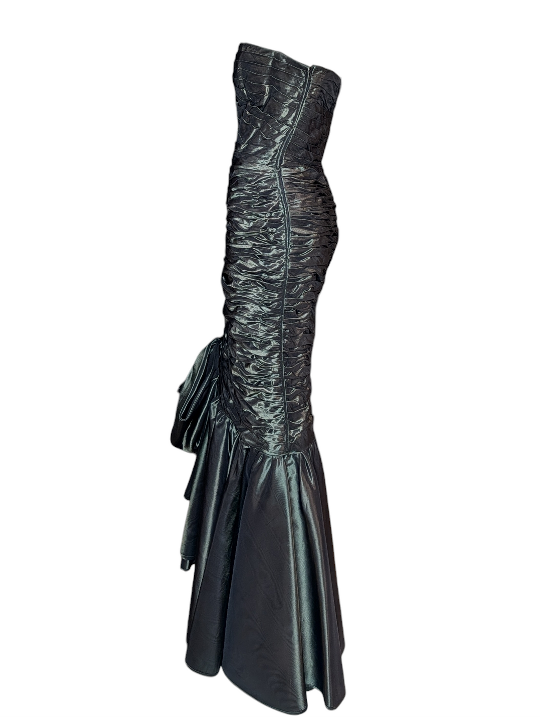 Emanuel Ungaro Dark Green Ruched Mermaid Gown