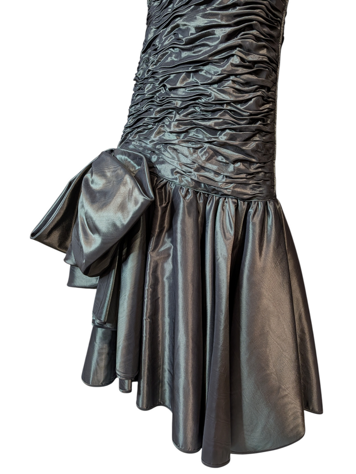 Emanuel Ungaro Dark Green Ruched Mermaid Gown