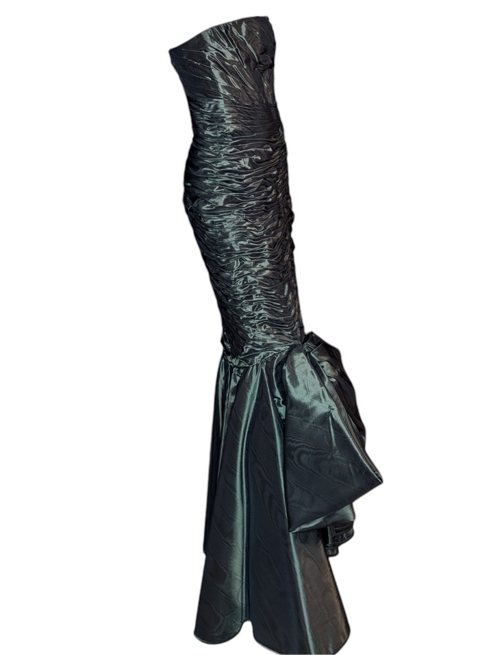 Emanuel Ungaro Dark Green Ruched Mermaid Gown