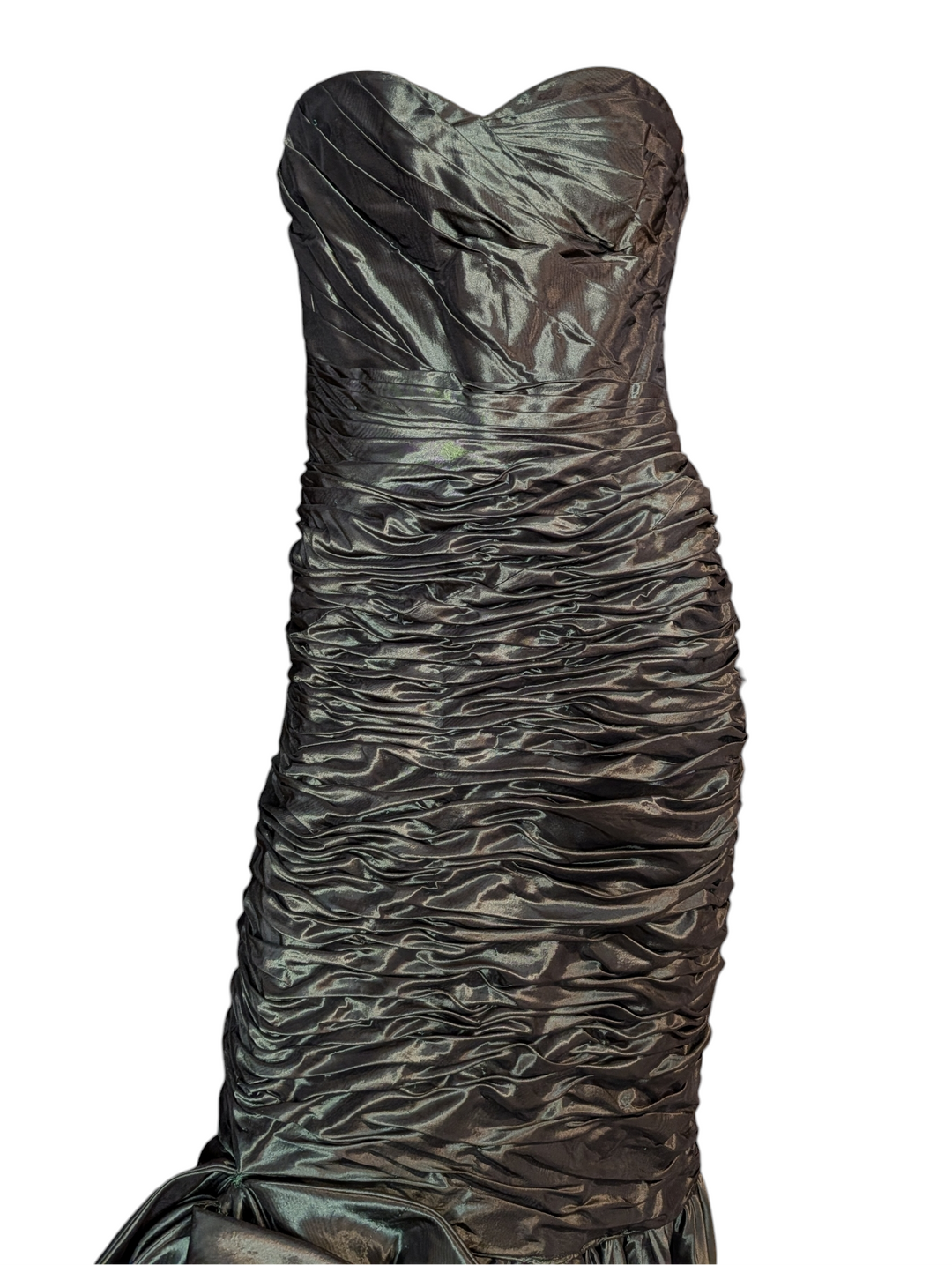 Emanuel Ungaro Dark Green Ruched Mermaid Gown