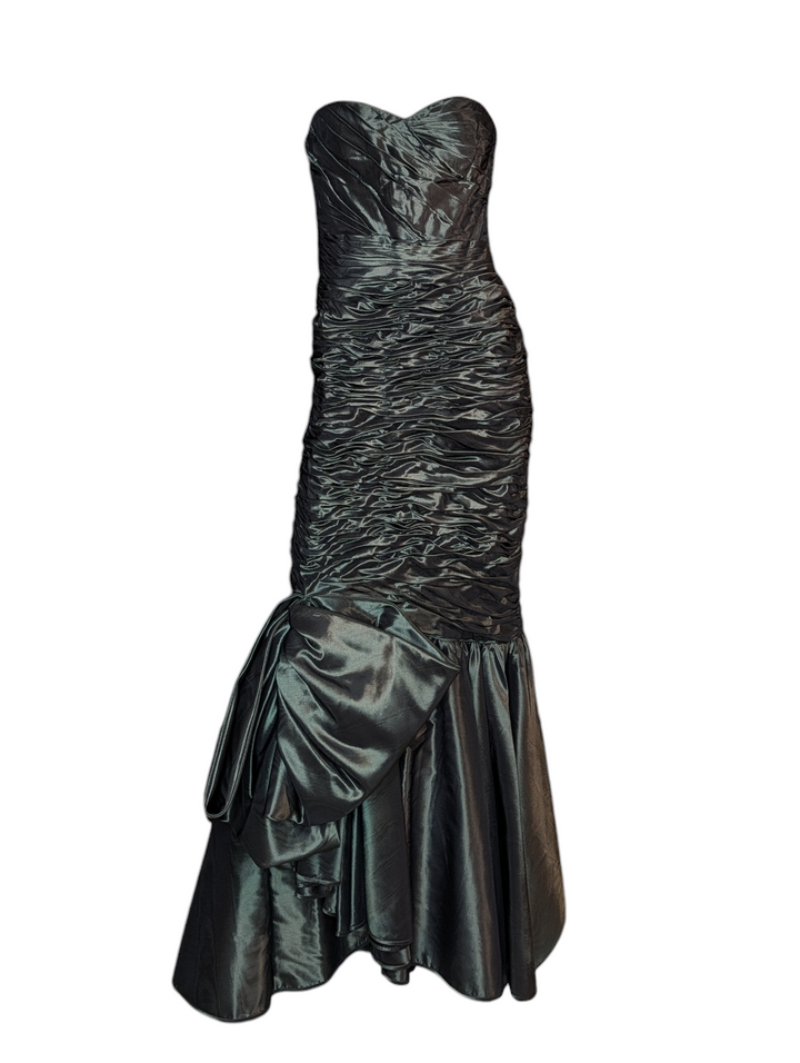 Emanuel Ungaro Dark Green Ruched Mermaid Gown