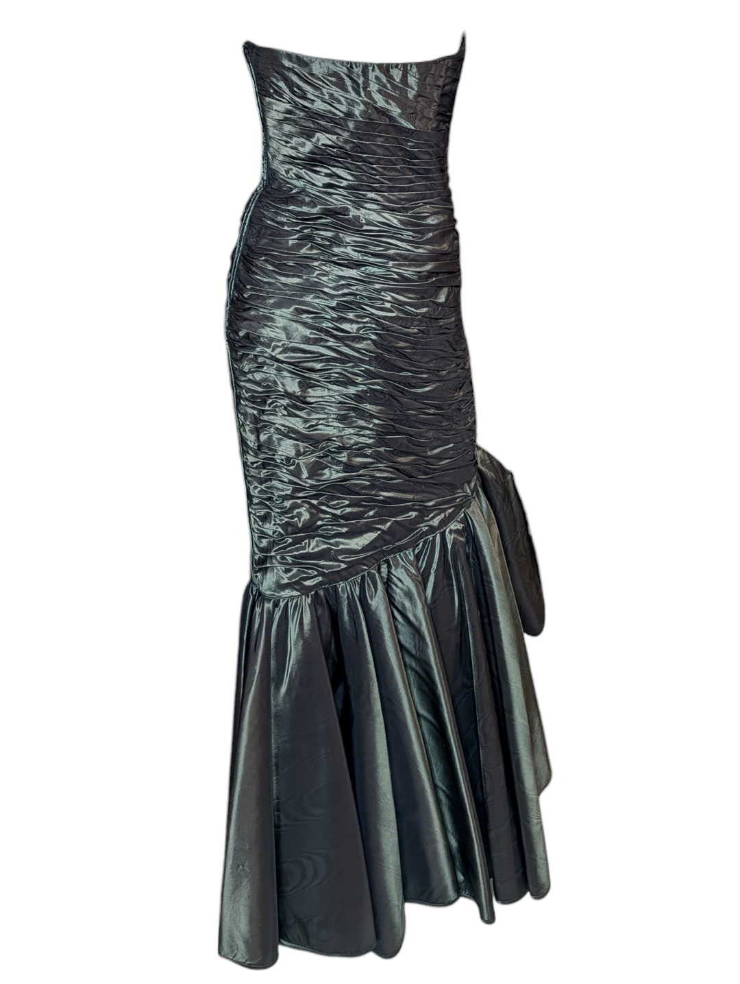 Emanuel Ungaro Dark Green Ruched Mermaid Gown