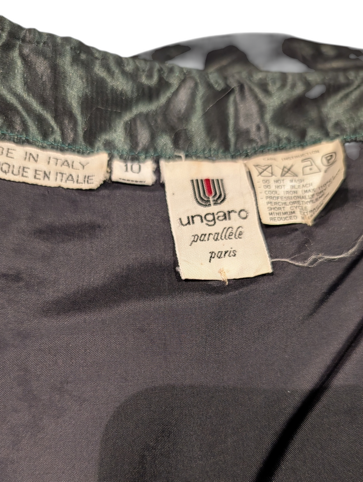 Emanuel Ungaro Dark Green Ruched Mermaid Gown