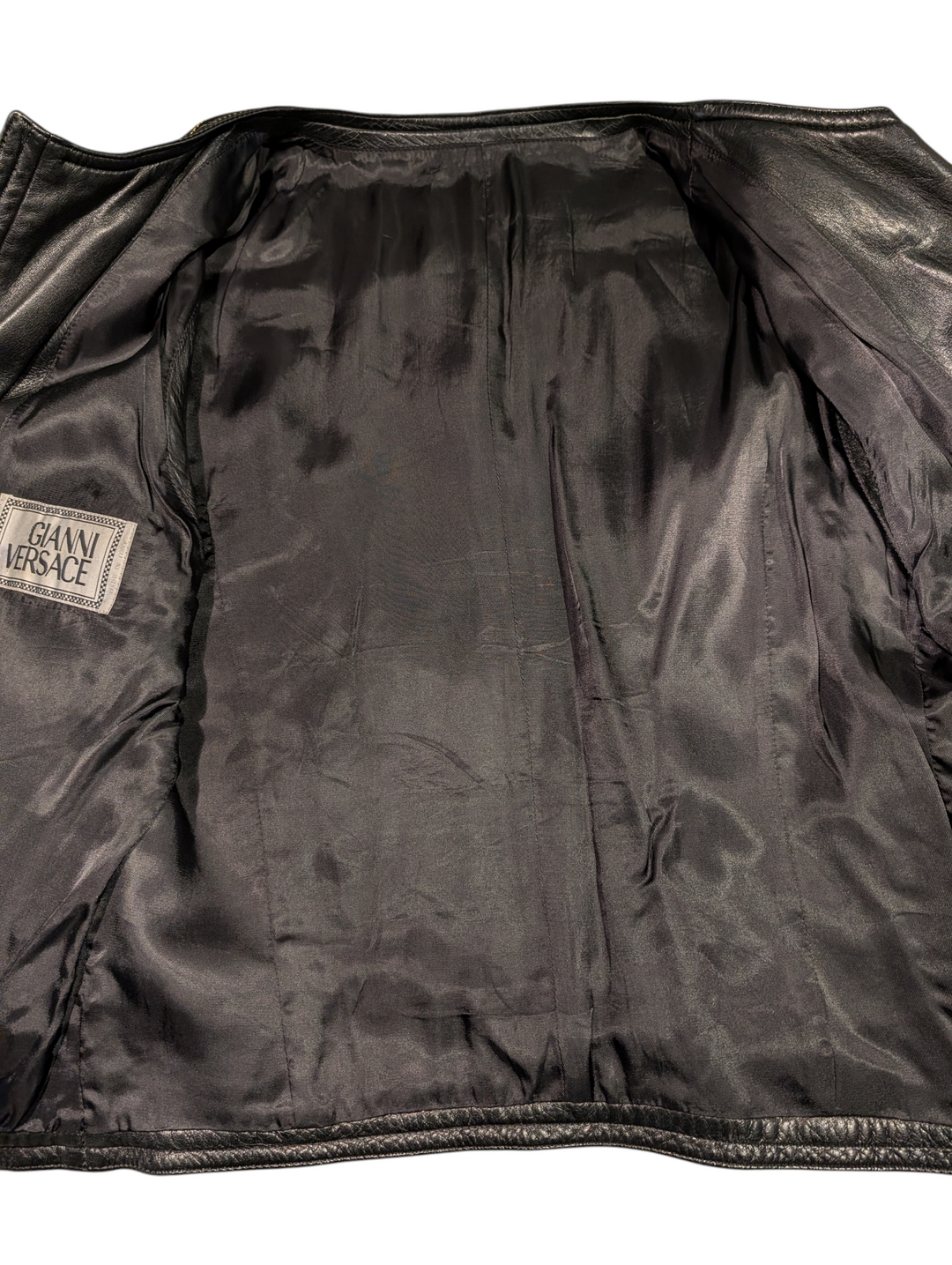 Gianni Versace 1992 Collection Rare Black Leather with Yellow Stitching and Medusa Hardware