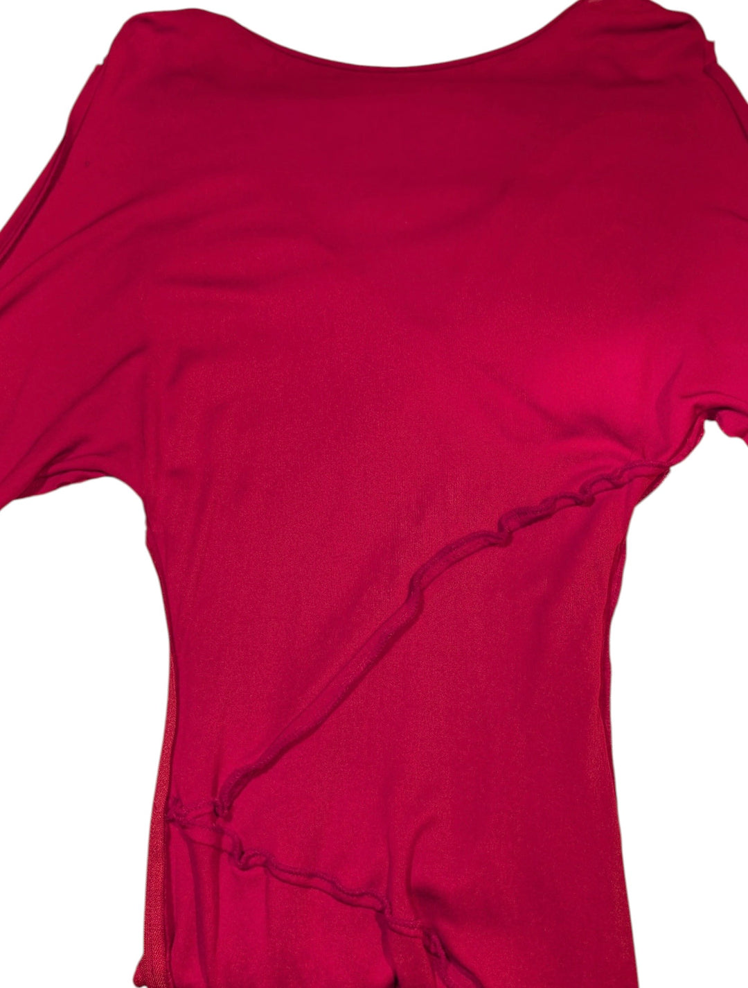 Frank Usher Red Slinky Draped Evening Dress with Side Tie