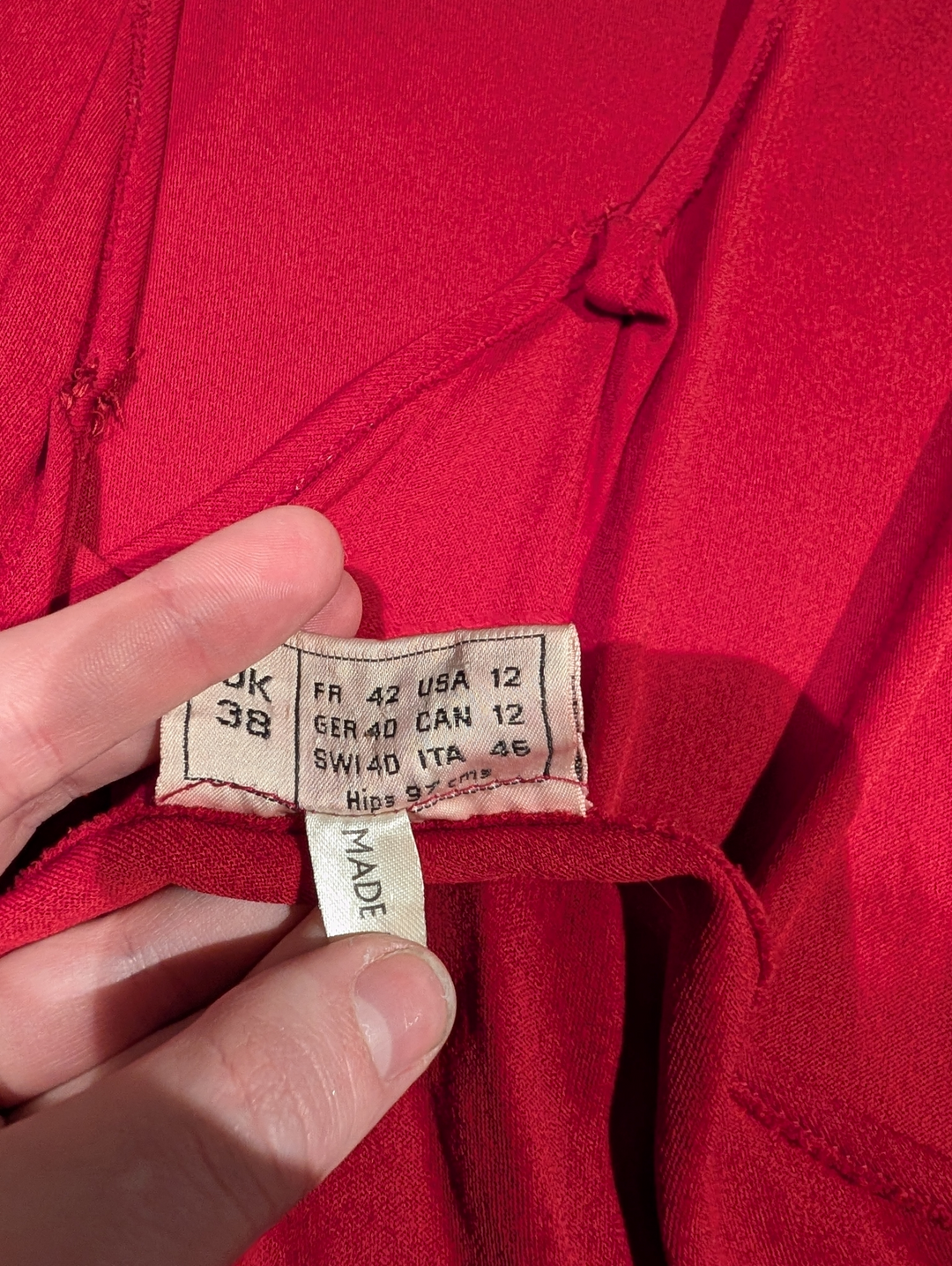 Frank Usher Red Slinky Draped Evening Dress with Side Tie