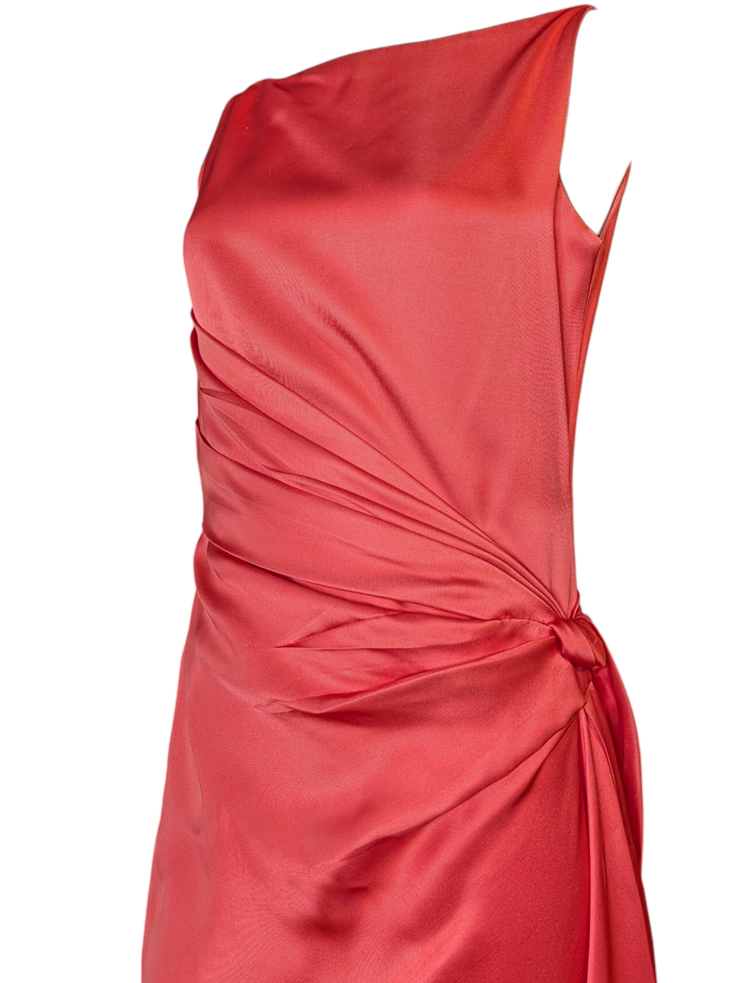 90's Bill Blass Rose Silk Draped Evening Gown