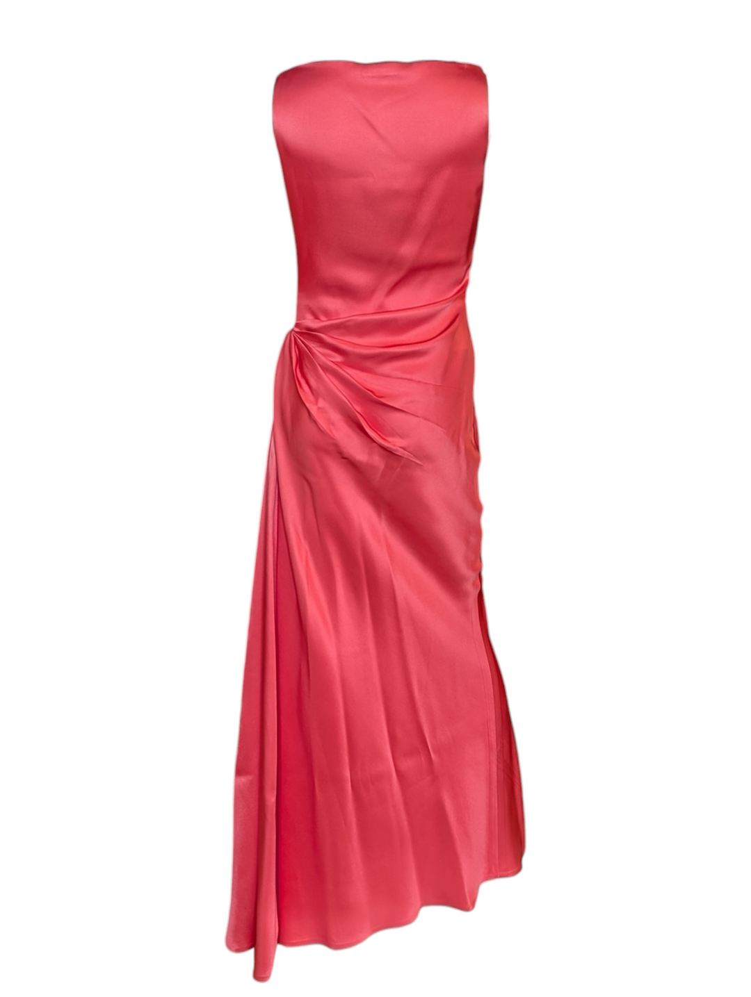 90's Bill Blass Rose Silk Draped Evening Gown