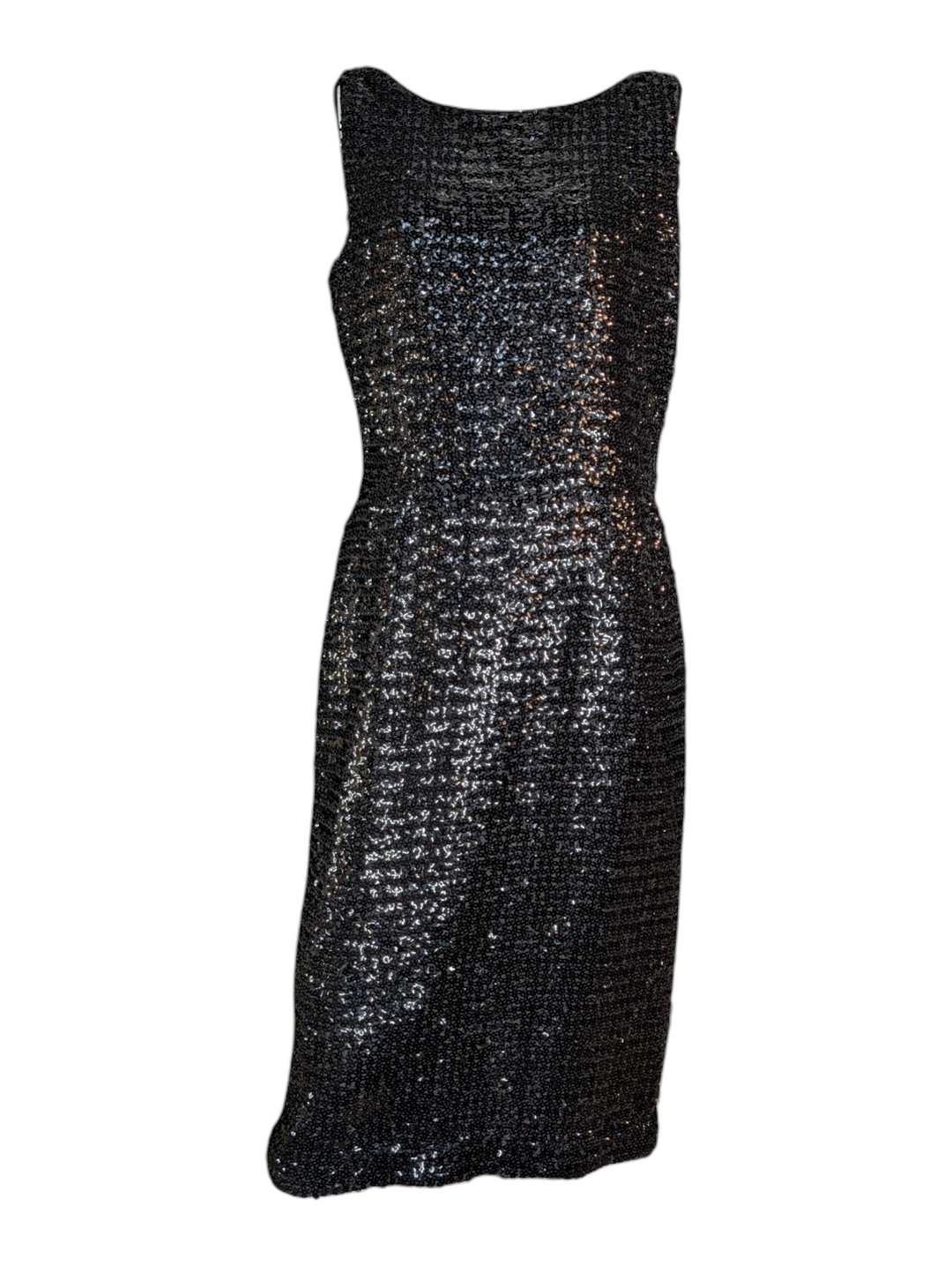 1950s Suzy Perette Black Knit Sequin Cocktail Dress