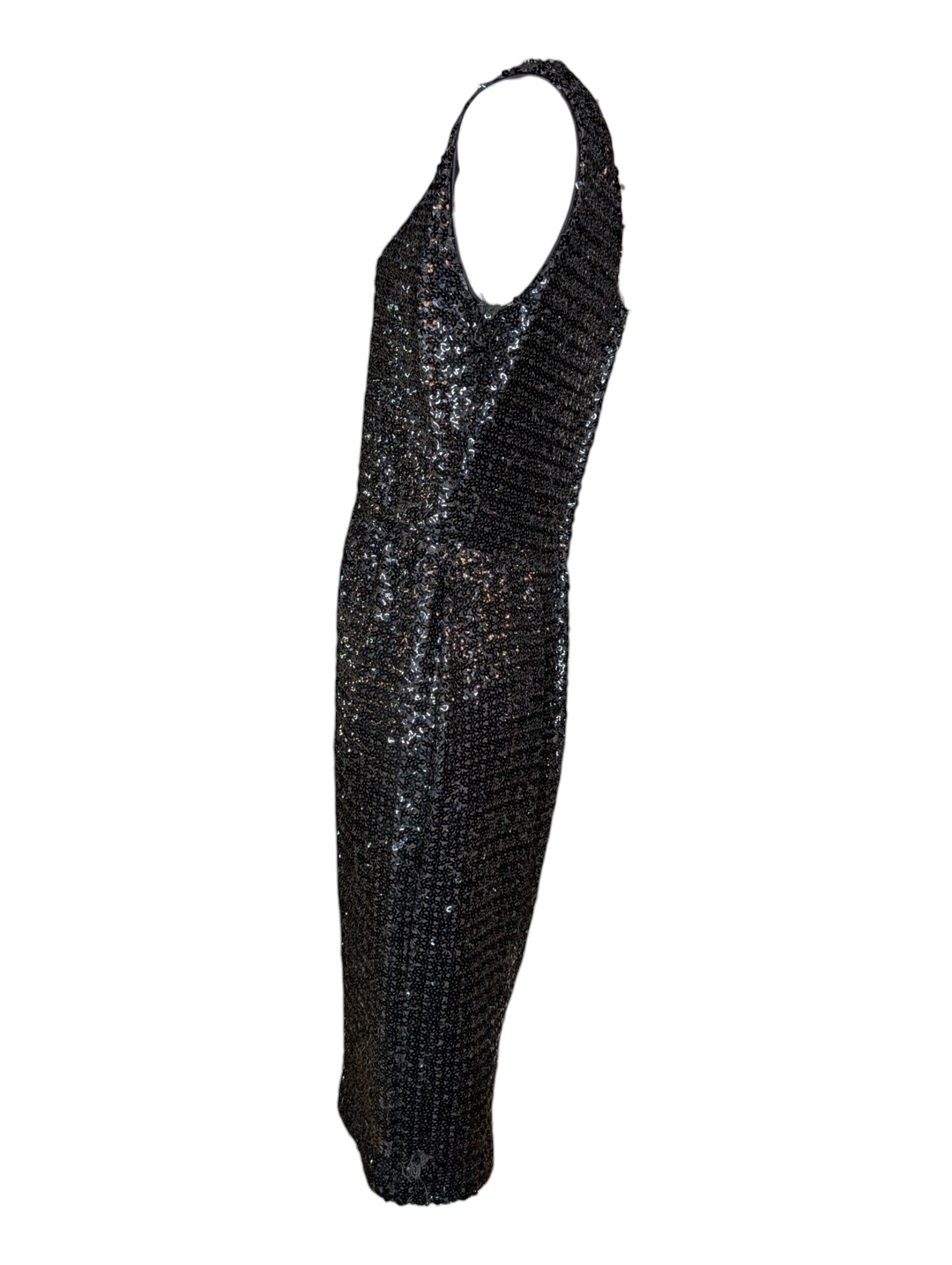 1950s Suzy Perette Black Knit Sequin Cocktail Dress