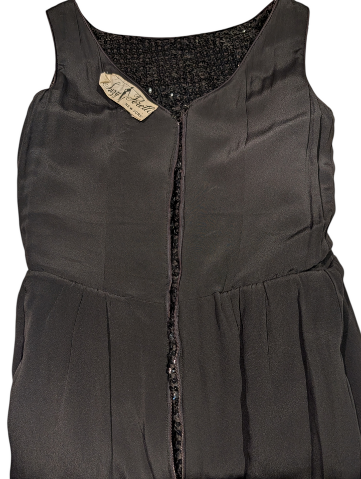 1950s Suzy Perette Black Knit Sequin Cocktail Dress