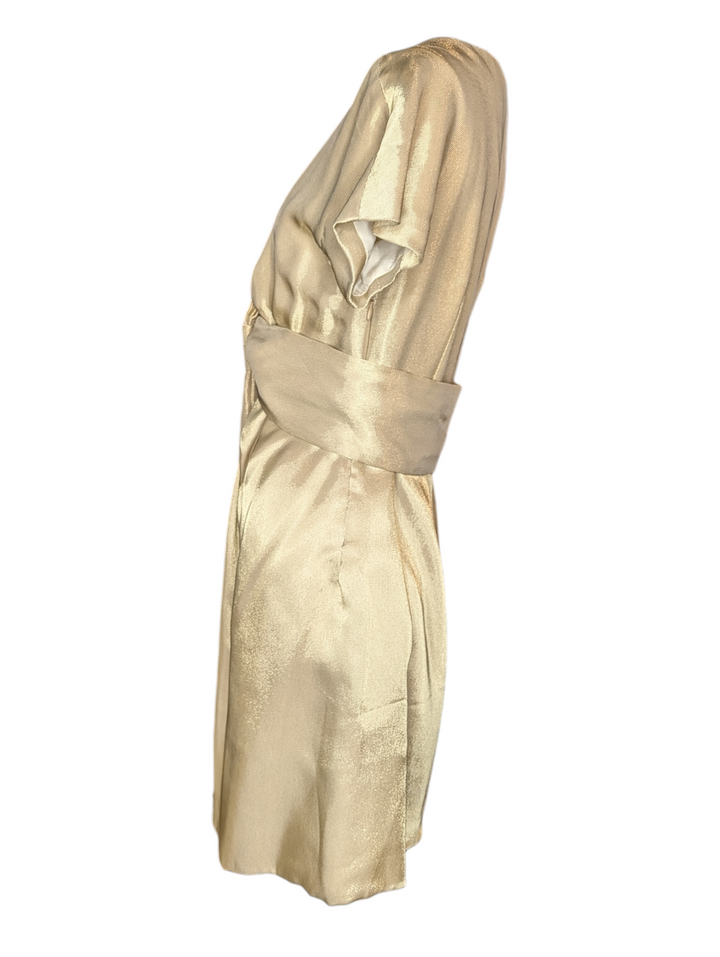 Alexander McQueen Gold Lamé Runway Cocktail Dress