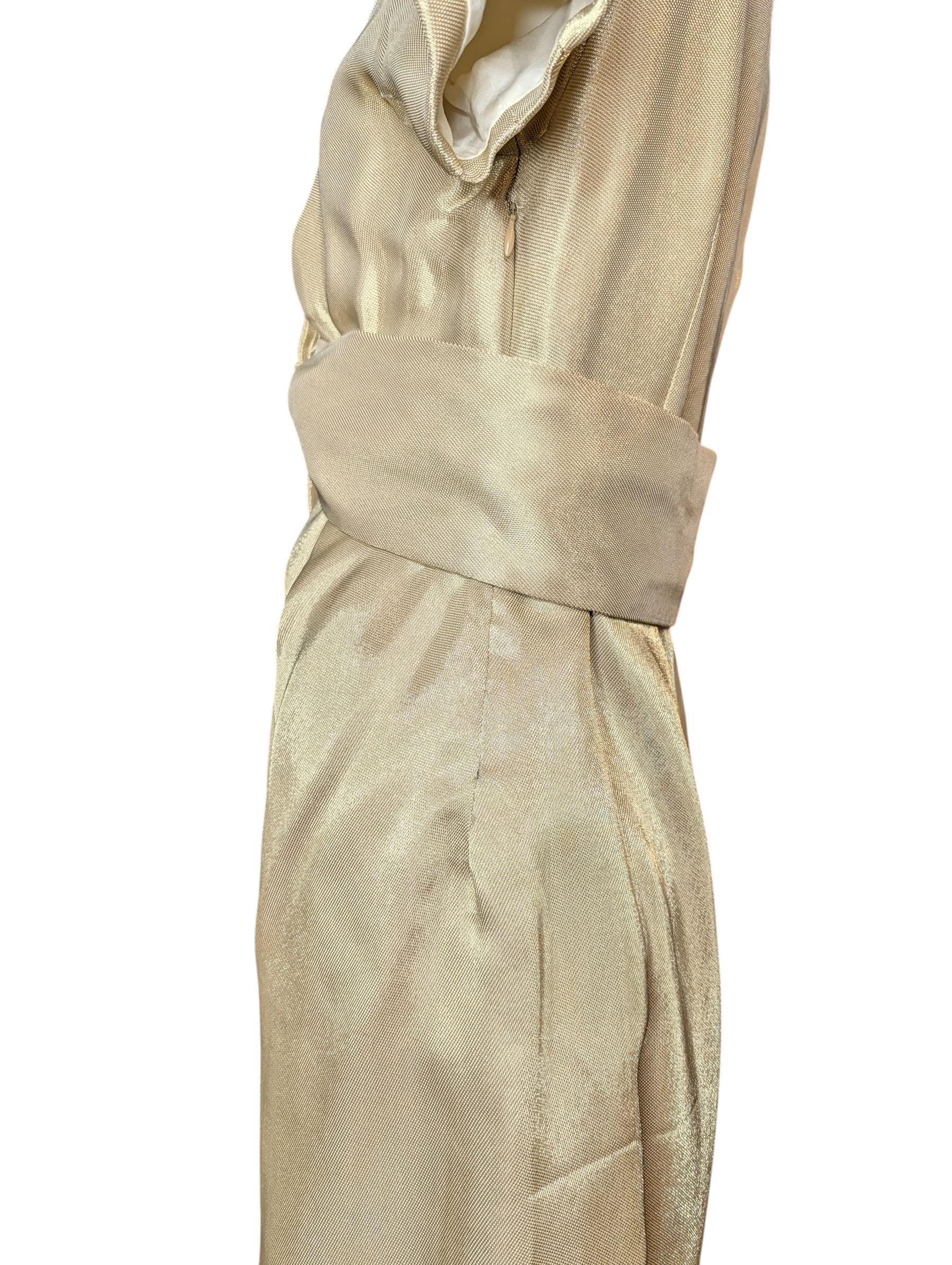 alexander mcqueen gold dress 2010 Alexander McQueen Final Runway Collection Metallic-Gold Black Brocade Dress